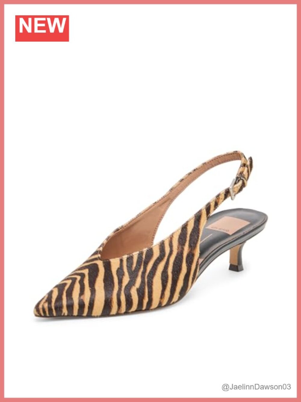 Leather Kitten Heel Pumps - Formal Animal Print